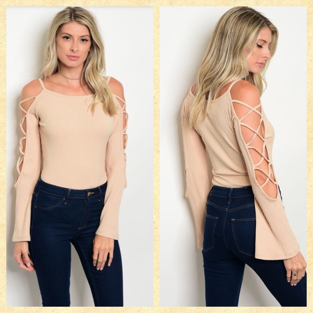 Beige Lace Up BodySuit